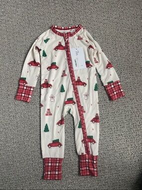 Holiday Red & Cream Kids One-Piece Pajama